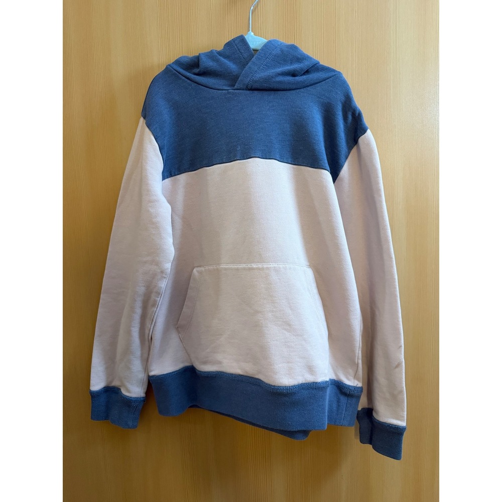 Crewcuts J.Crew Kids Blue Cream Colorblock Pullover Hoodie Size 8